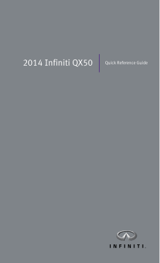 2014 Infiniti QX50 Quick Reference Guide